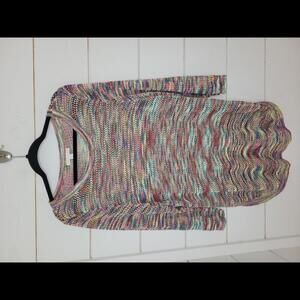 Westport 2X Multicolored loose knit long sweater